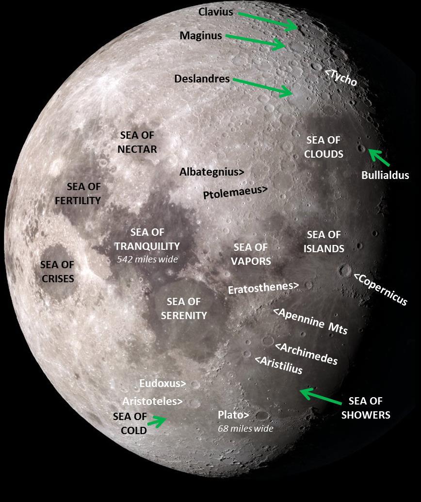 Waxing Gibbous Moon Map Use this map to find and name craters when the moon is