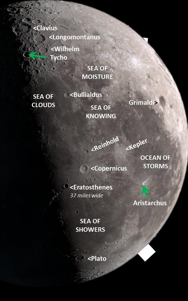 Last Quarter Moon Map Use this map to find and name craters when the moon is in