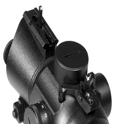 ADDED SURVIVABILITY ATN 4X12 SWAT has a built-in visible flip-up Iron Backup Sights for back-up emergency operation. Upright the iron sights for shooting without optic of scope.