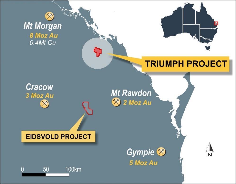 Figure 3: Location of Triumph and Eidsvold projects.