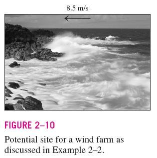 PAGE 4 of 8 EXERCISE B-1-1 (Do-It-Yourself) A site evaluated for a potential wind farm is observed to have steady winds at a speed of 8.5 m/s (shown in the figure).