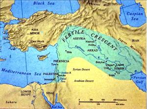 Babylon/Mesopotamia Mesopotamia = between two rivers, namely the Tigris and Euphrates.