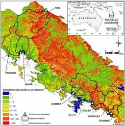 Spatial distribution map of average annual soil loss Stydy sites Area watersheds Km 2 The average values of potential sediment production obtained, range between 10,6 à 114 t/ha/an, High erosion