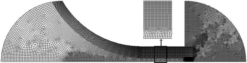 Figure 4-1 The schematic of the 2-D axisymmetric venturi nozzle Figure 4-2 The meshed geometry with around 25K cells In this model, equilibrium properties of a fluid are required to determine the