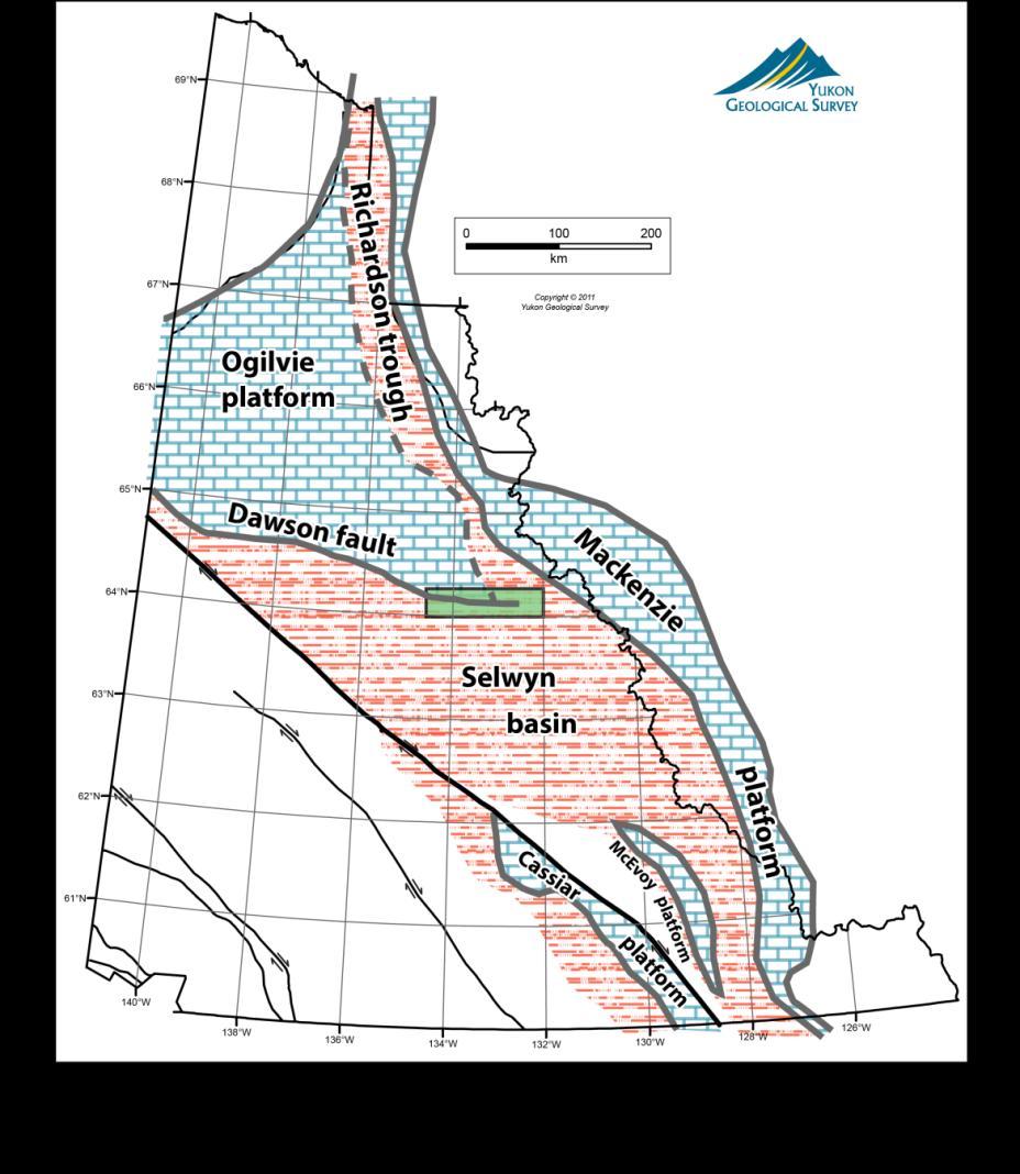 Regional Geological Setting Junction of Selwyn basin, Richardson trough and east apex of Ogilvie