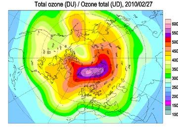 column ozone observed by