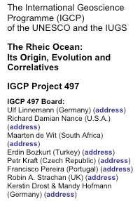IGCP PROJECT 497: RHEIC OCEAN (2004-08) The Rheic Ocean opened