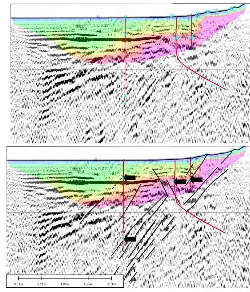 The Blue Mt. data (Figure 3) suggest a similarly broad pattern of range front and Piedmont faults.