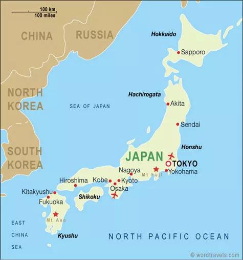 Use the following map of Japan to answer questions 38-40. 38. What type of basin has formed at the Sea of Japan? a. Intermontane b. Foreland c. Fore-arc d. Back-arc 39.