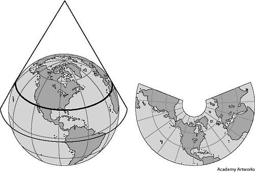 Robinson projection: 41. GIS: Equal area projection. Distorts shape.