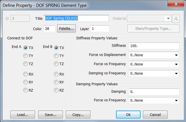 DOF Spring: The DOF spring element, or the Degree of Freedom spring element, is another special element in the group of spring elements in nastran.