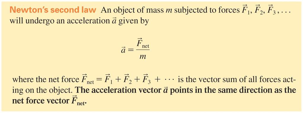 Force and motion First law is a special case: if F net =0 then a=0