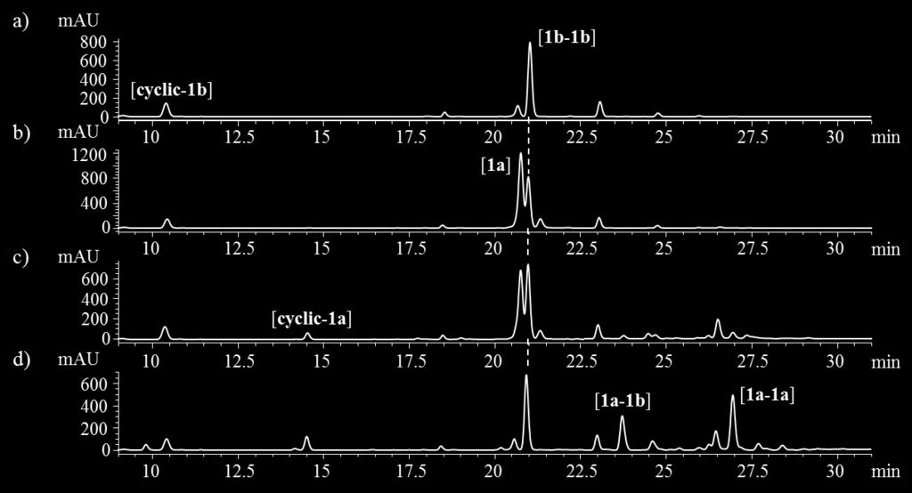 Figure S6: HPLC traces of the exchange evaluation test at ph 2.
