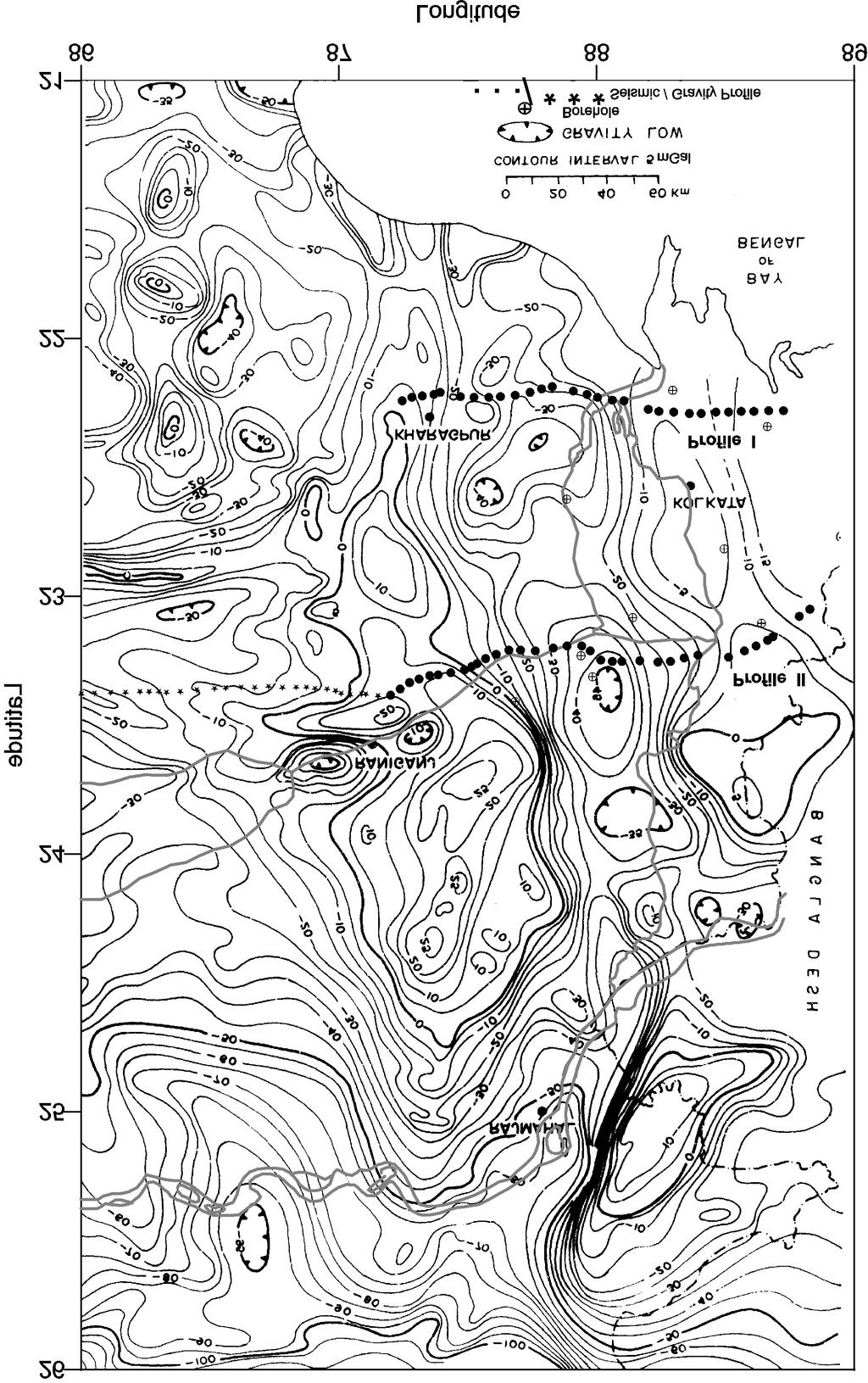 762 A P Singh, N Kumar and B Singh Figure 2. Bouguer anomaly map (in mgal) of the Rajmahal Traps region (NGRI, 1978) along with the course of rivers Ganga and Damodar.