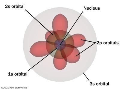 The orbitals are like rooms within an apartment. The electrons are like people living in the rooms. What do the atomic orbitals look like? Some examples: How are they organized around the nucleus?