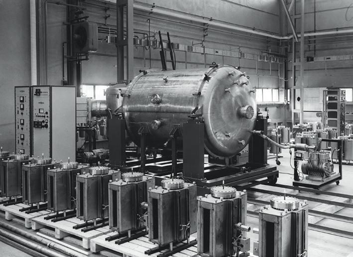 Fig. 4 - Sputter ion pump production in Torino plant, built in 1967.