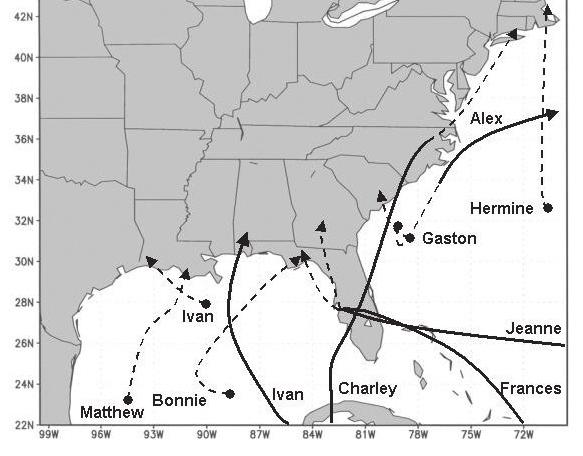 States coastline, and the tracks of these storms are displayed in Figure 2.