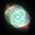 NGC 6543 (Cat's Eye Nebula) NGC 6543: The "Cat's Eye Nebula." Like all planetary nebulae, this is a roughly spherical cloud cast off by a dying star. Did it look blue in our telescope?