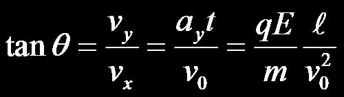 Calculation of e/m An electron moving through the electric field is