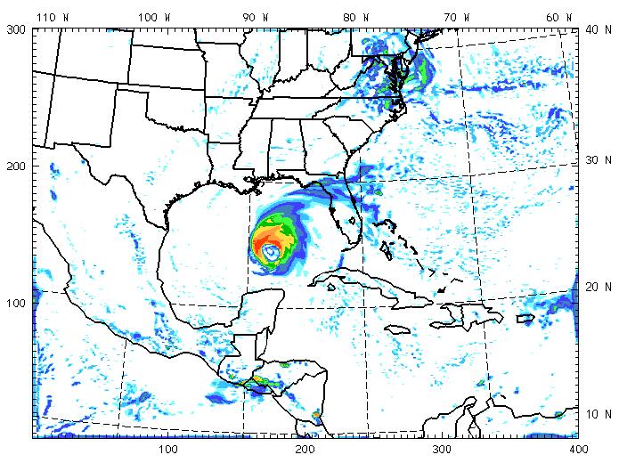 Nesting 48 h Hurricane Ivan Forecast WRF Nesting Features: Fully parallelized,