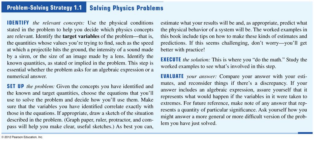 Solving problems in physics A problem solving strategy offers