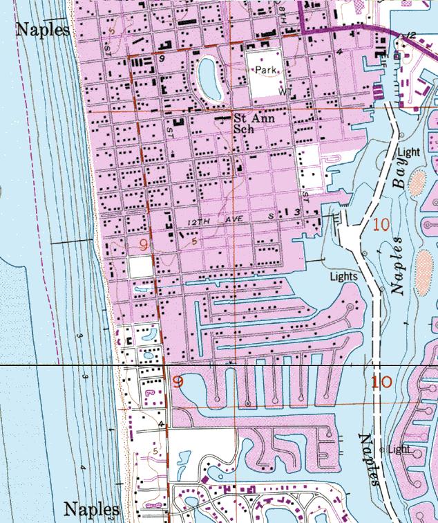 CR59 Figure 1. USGS Map of the Naples Canal, 8CR59.