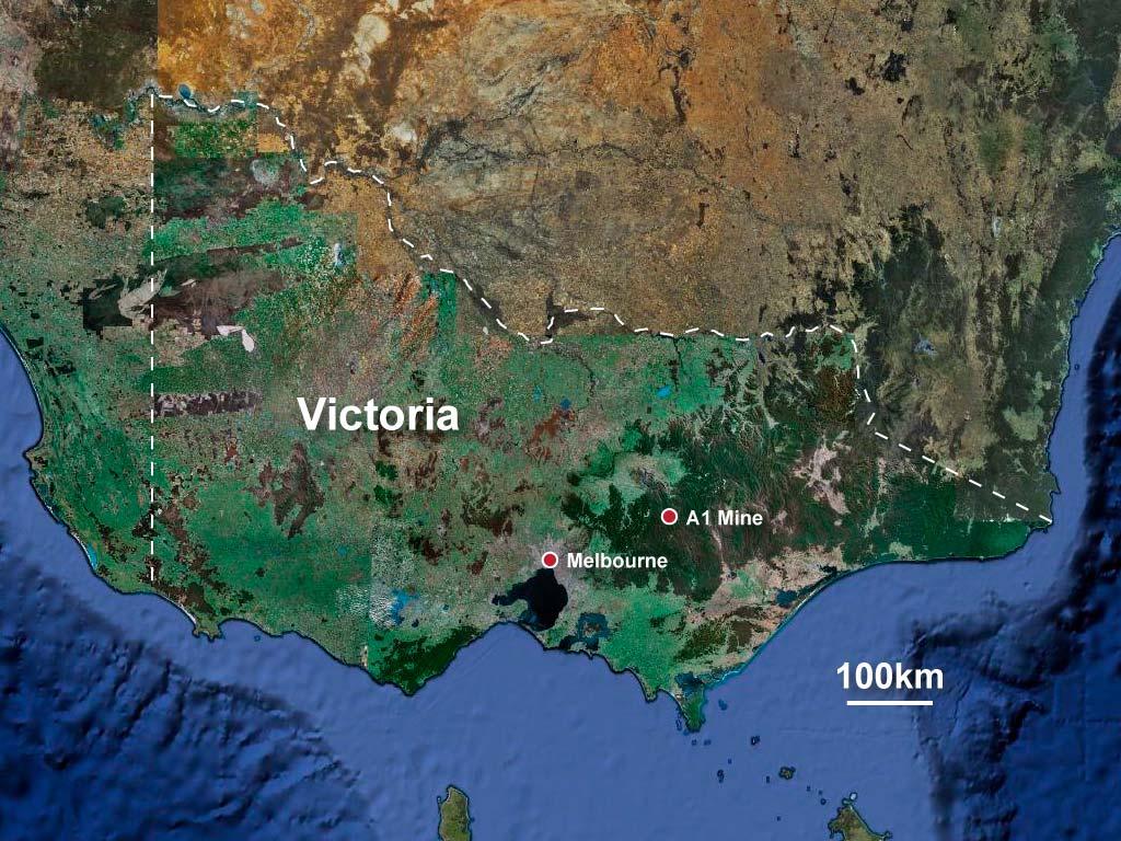 Location of the A1 Gold Mine, Gaffneys Creek, Victoria Stockworks and ladder veins exposed in upper level of A1 mine The exploration and Mineral Resource information in this report is based on