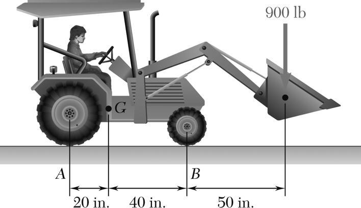 Practice A 2100-lb tractor is used to lift 900 lb of gravel.
