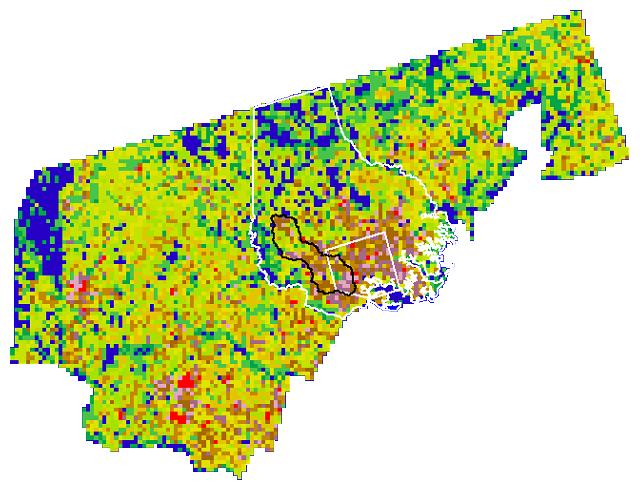 Scaling Up the Land Cover-Surface Moisture Relationship TMI in Glyndon Surface moisture