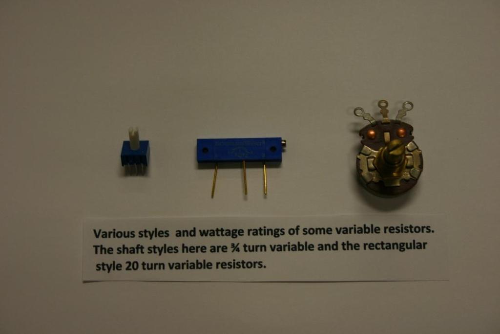 Variable resistors : Variable resistors are designed so that their ohmic values can be easily adjusted mechanically.