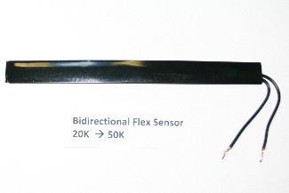 Flex or Strain Gauge : This unique bidirectional sensor changes its resistance when bent.