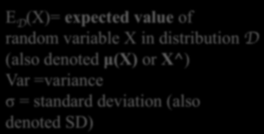 , a sample of n=20 instances, the expected (or mean) value for the n.