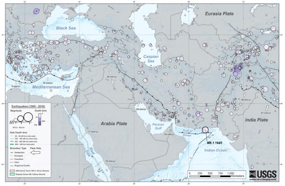 This convergence increases the daily earthquake activity in neighboring countries, particularly in Iran and Turkey, which is affected by Iraq.