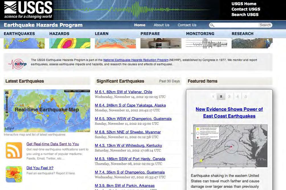 Acquire earthquake information from