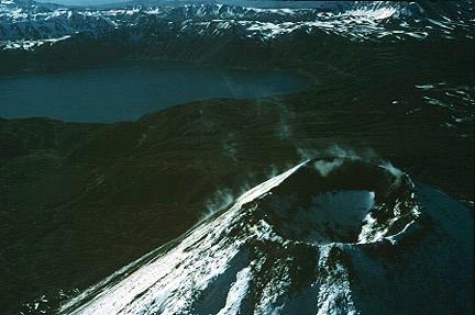 Karymsky volcano shown above has