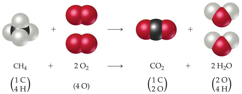 Anatomy of a Chemical Equation CH 4 (g) + 2 O 2 (g) CO 2 (g) +
