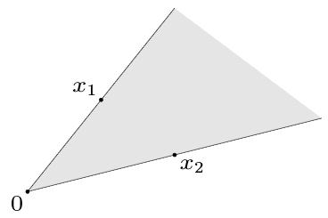 Any point of the form with Convex Cone: Set that