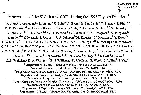 SLD CRID at SLAC how not to do RICH PID Alternative design TMAE wire chambers to detect UV Cherenkov photons.