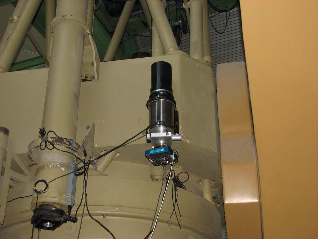 Figure 1. The 10cm objective with rotating-drift-scan CCD camera mounted on the 1.