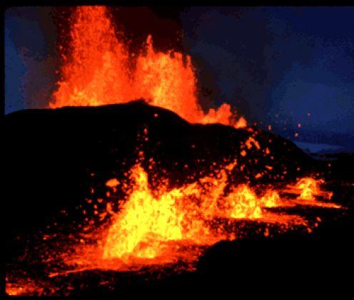 Types of Volcanoes Fissure Eruptions (Lava Plateau) > Flow of magma between cracks in the lithosphere (like