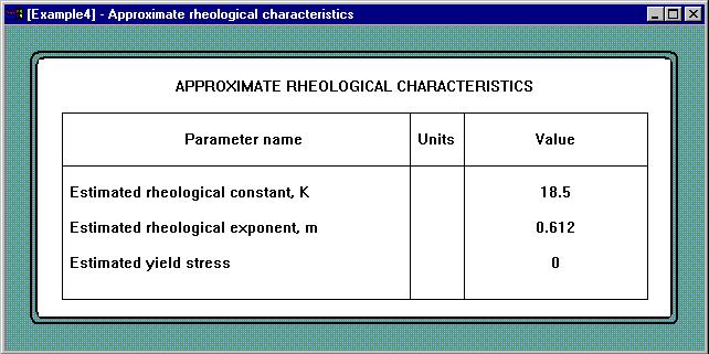 Figure13. Approximate rheological characteristics (the 1 st iteration).