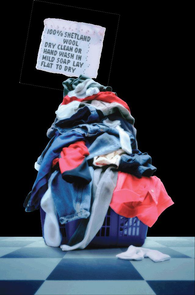 Each piece of your clothing has a label that recommends cleaning