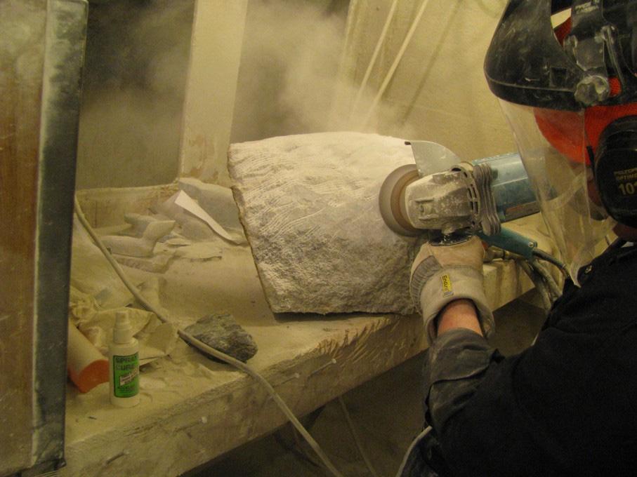 11 Figure 10 Grinding the marble using a 6 inch masonry aluminum-oxide grinding cup