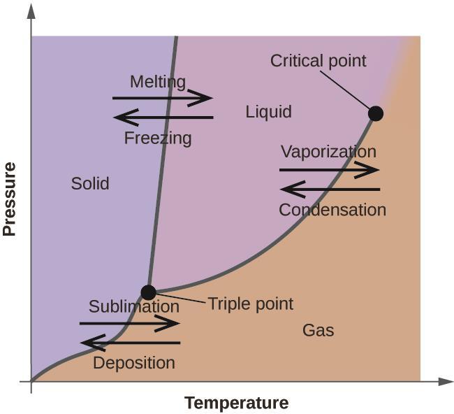 A phase diagram is a graph of pressure versus temperature that