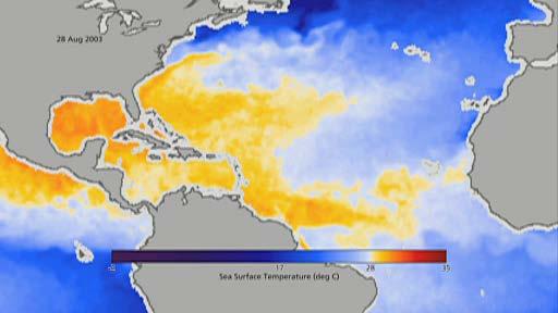 (LG: 5b) Hurricanes Cause Sea-Surface Temperature to Cool, Due to Waveinduced Turbulence in Upper Ocean NASA This is why the depth of warm surface waters should be > 60 m (to avoid having the