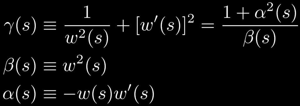 The area of the invariant ellipse is: Interpret the Courant Snyder invariant: Analytic geometry formulas: For Courant Snyder ellipse: by expanding and isolating terms quadratic terms in x-x' phase