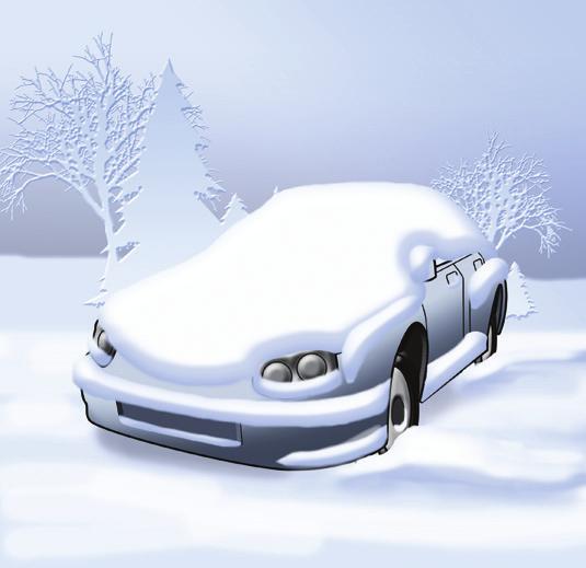 After a snowstorm, you come outside and see your car covered with snow. Using the image to the right as a reference, think about the questions below. 1.