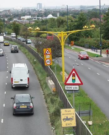 Average Speed It is common to see average speed cameras near roadworks. They work by recording how long you take to cover a certain distance and then working out your average speed.