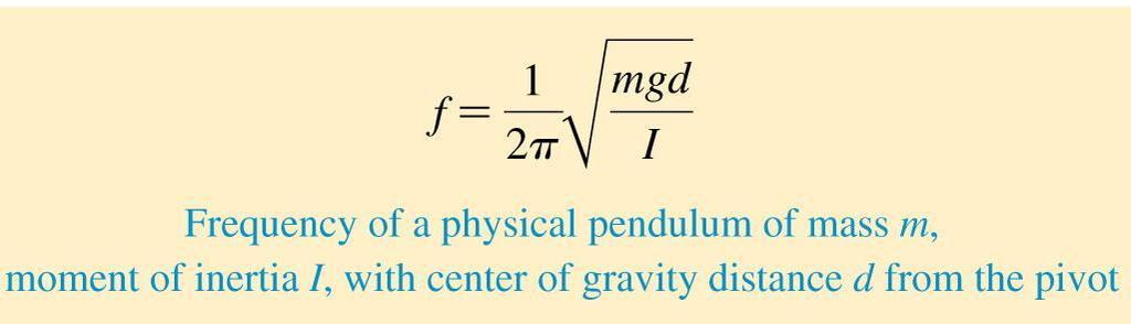 Physical Pendulums and Locomotives The moment of inertia I is a measure of an object s resistance to rotation.