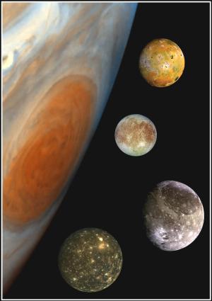 Jupiter s Satellites Io Europa Ganymede Callisto Distance (J. radii) 5.9 9.4 15.0 26.